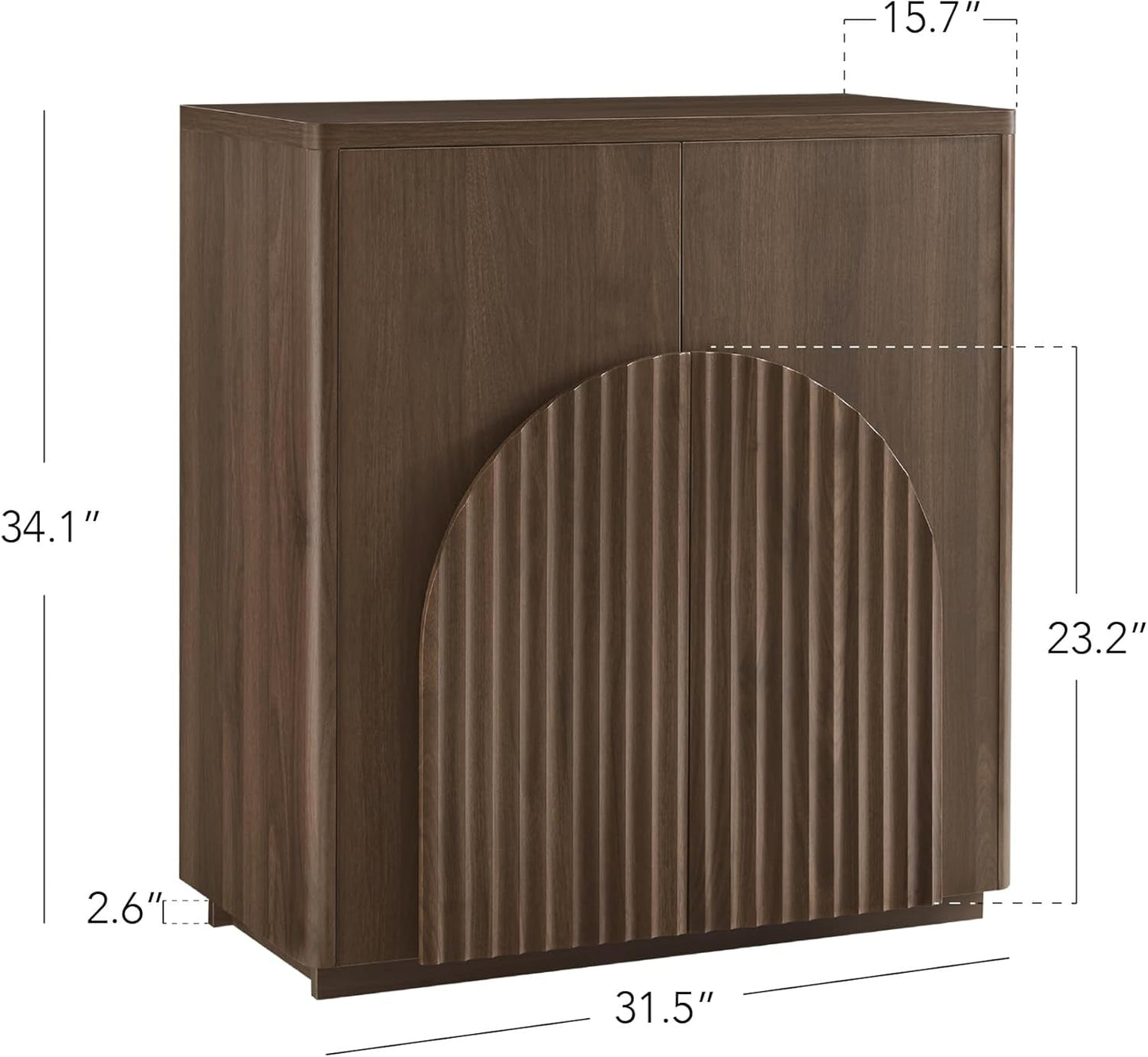 Walnut Sideboard Buffet Cabinet With Generous Storage-1