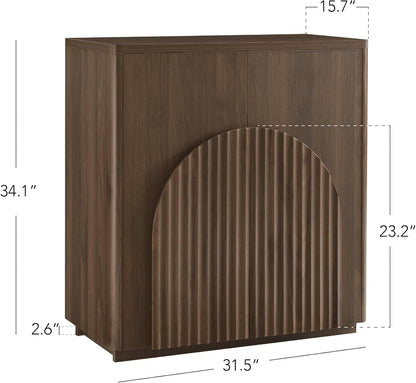 Walnut Sideboard Buffet Cabinet With Generous Storage-1