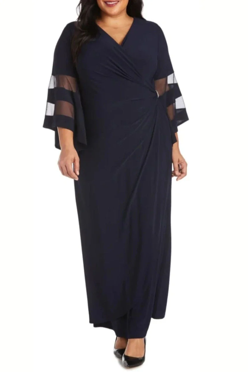 RM Richards Bell Sleeve Formal Maxi Black -or- Navy