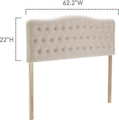 Upholstered Queen Headboard with Adjustable Height and Style-4