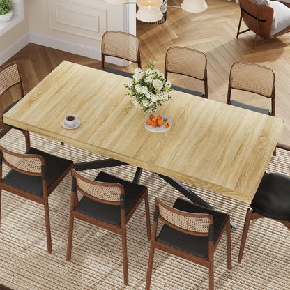 Extendable Rectangular Wood Dining Table For 6 To 8-2