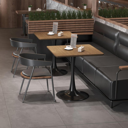 Walnut Finish Tulip Contemporary Dining Table Couple-2