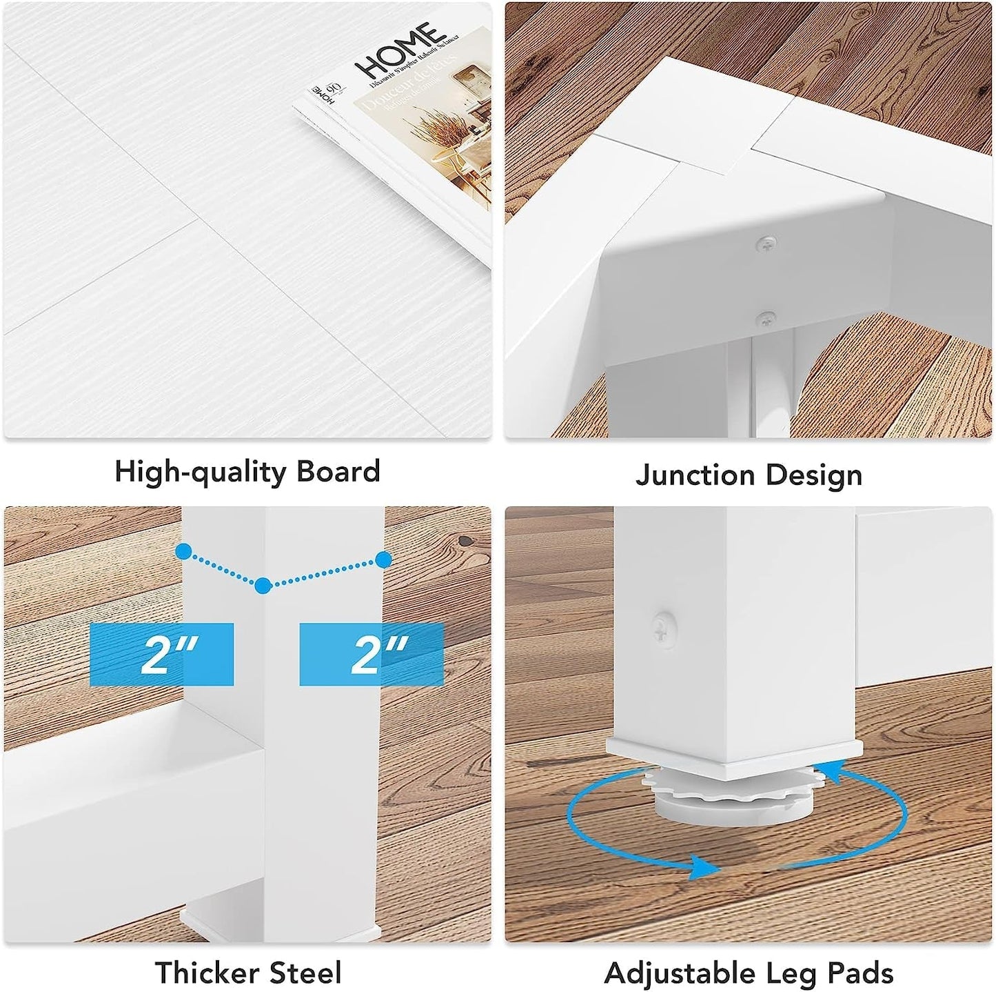 Large Executive White Office Computer Desk-4