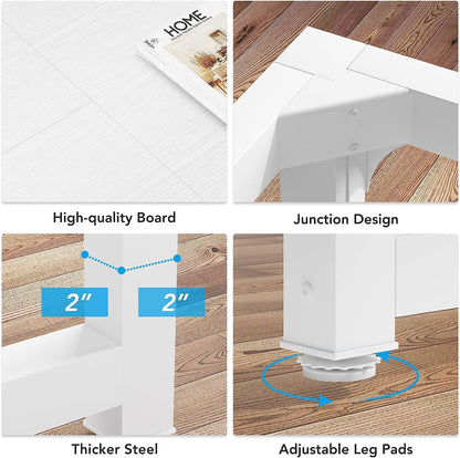 Large Executive White Office Computer Desk-4