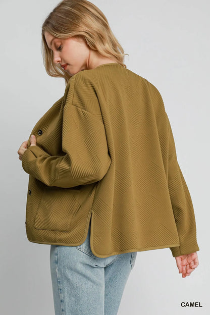 Umgee Textured Jacquard Jacket