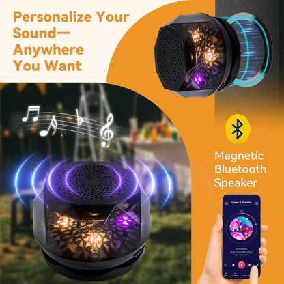 Heavy Duty Patio Gazebo with LED Lights and Speaker-3