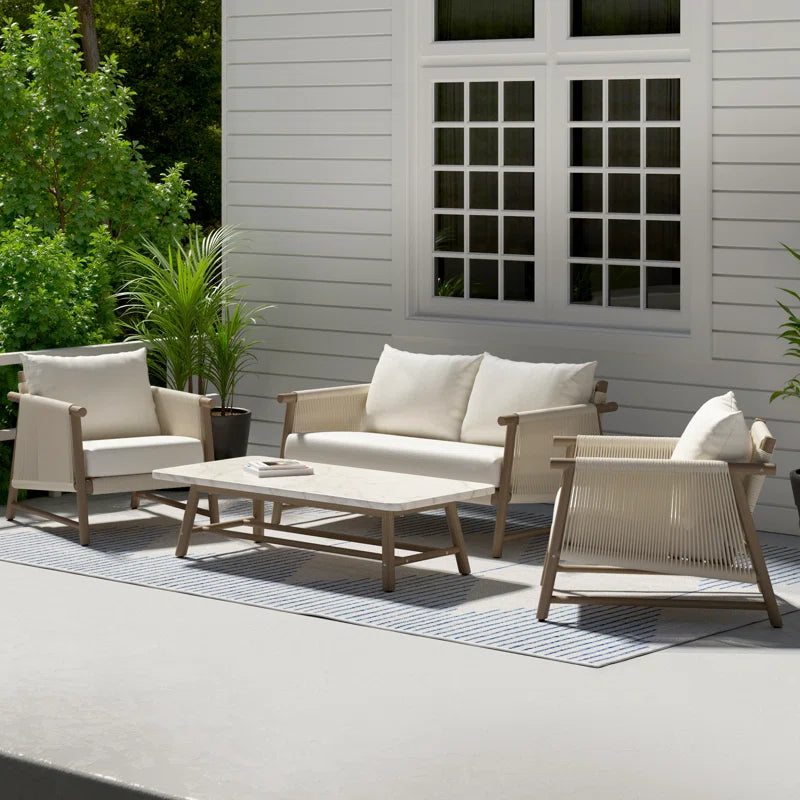 Acacia Outdoor Sofa Set With Cushions Deluxe Tabletop-1