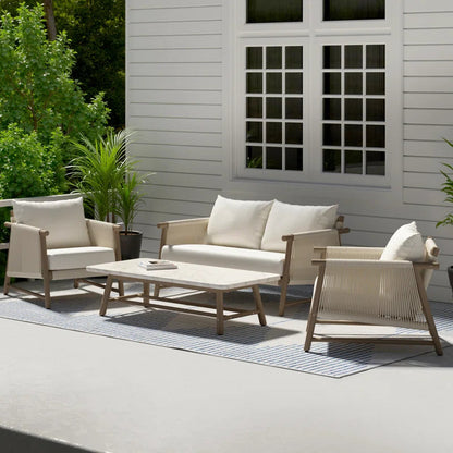 Acacia Outdoor Sofa Set With Cushions Deluxe Tabletop-1