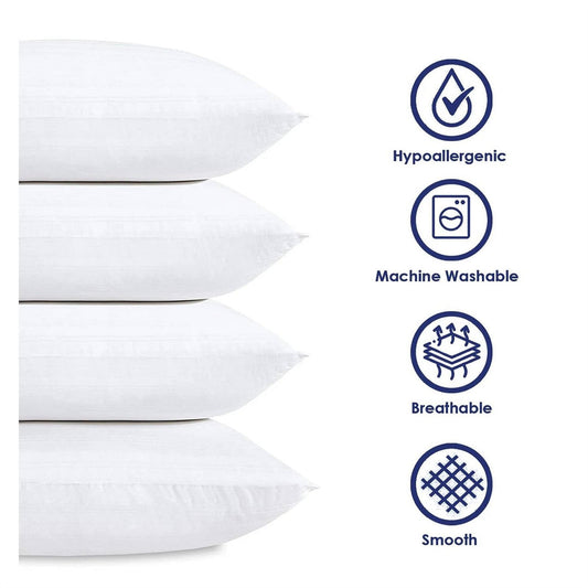Set of 4 - Queen size Down Alternative Pillows - Machine Washable-0