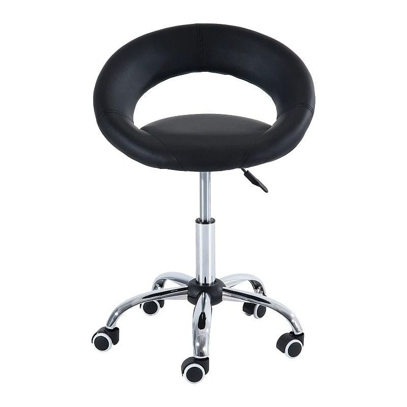 Black Saddle Adjustable Hydraulic Rolling Swivel Massage Salon Stool Chair-0