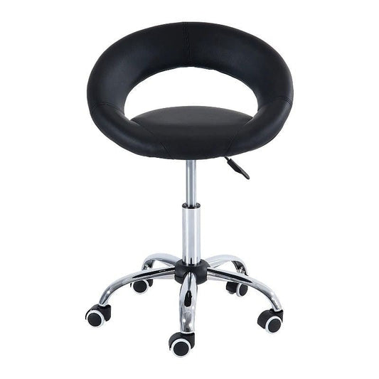 Black Saddle Adjustable Hydraulic Rolling Swivel Massage Salon Stool Chair-0