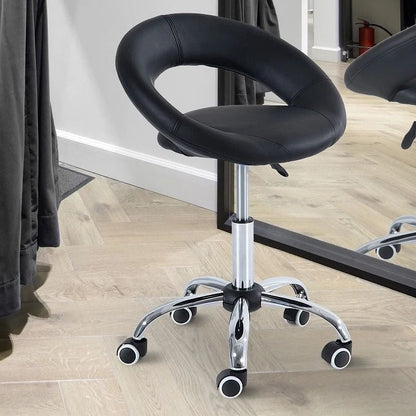Black Saddle Adjustable Hydraulic Rolling Swivel Massage Salon Stool Chair-1