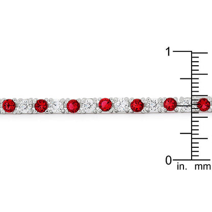 Ruby Red Cubic Zirconia Tennis Bracelet-1