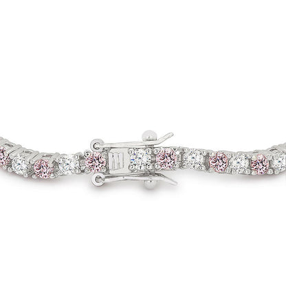 Lace Pink Cubic Zirconia Tennis Bracelet
