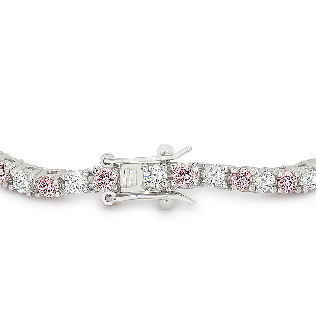 Lace Pink Cubic Zirconia Tennis Bracelet-0