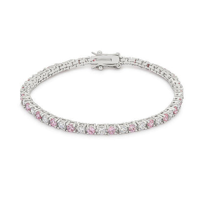 Lace Pink Cubic Zirconia Tennis Bracelet-1