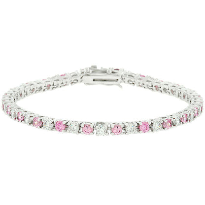Lace Pink Cubic Zirconia Tennis Bracelet