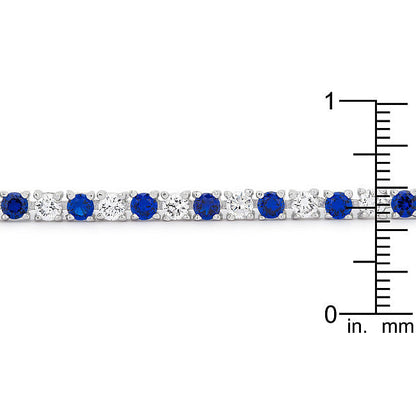 Sapphire Blue Cubic Zirconia Tennis Bracelet-1