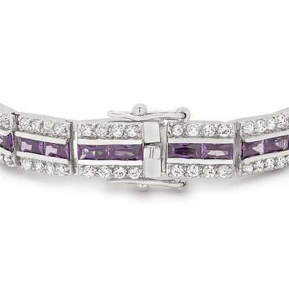 Balboa Purple Cubic Zirconia Bracelet-0