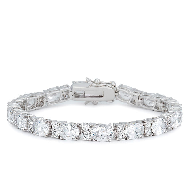 Oversized Oval Cubic Zirconia Tennis Bracelet-1