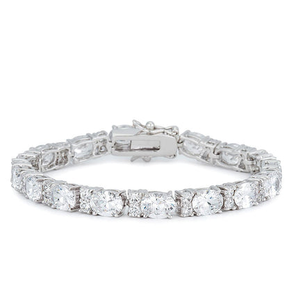 Oversized Oval Cubic Zirconia Tennis Bracelet-1