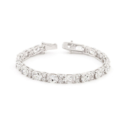 Oversized Oval Cubic Zirconia Tennis Bracelet-2