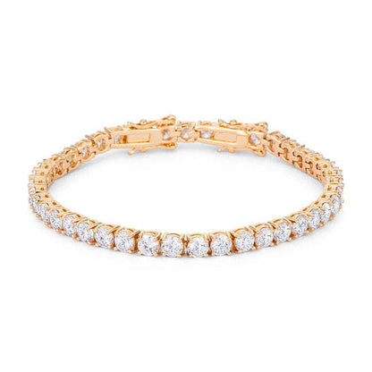 17.6 Ct Gold Plated Tennis Bracelet with Shimmering Round CZ-2