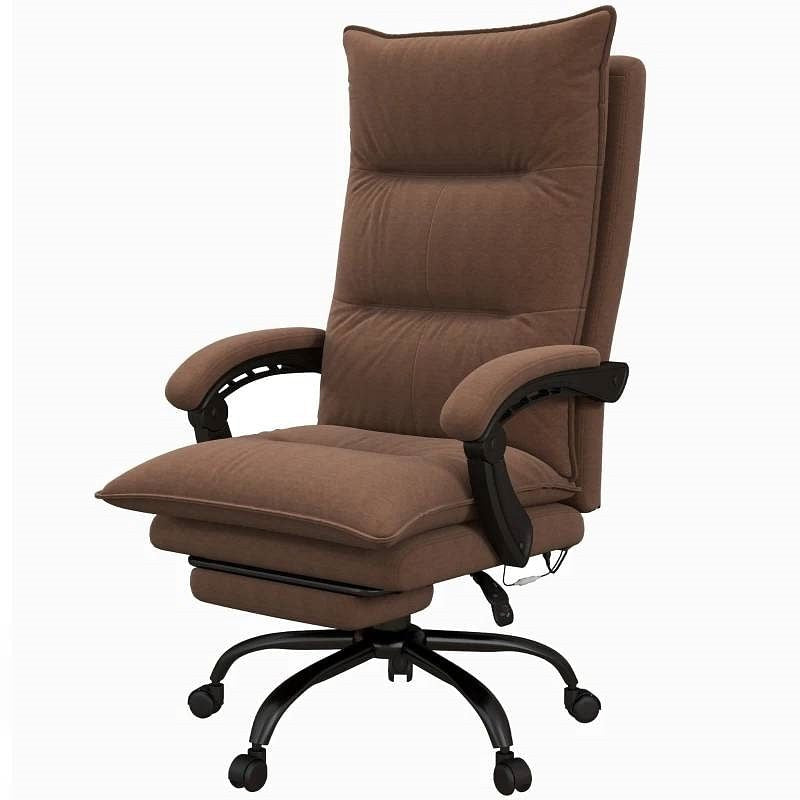 Double Padded Executive Massage Heated Office Chair Brown-2