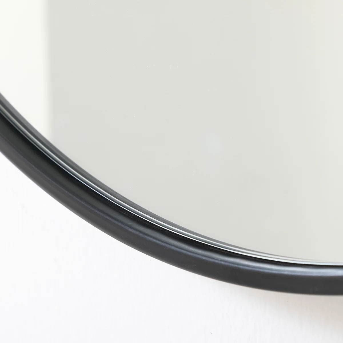 Round 32-inch Wall Mirror in Black - Bedroom Living Room Accent Bathroom Mirror