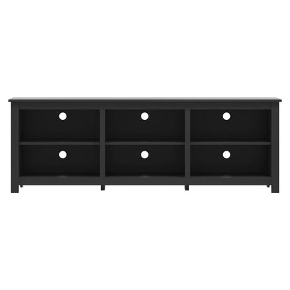 Farmhouse TV Stand in Black Wood Finish - for TVs up to 70-inch-0