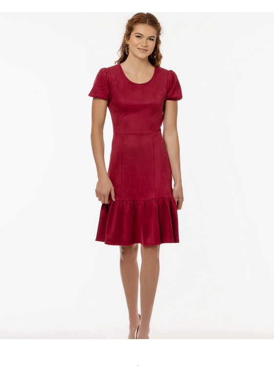 Butter Soft, Suede "Berry" Red, LAST ONE! Great Price! Maggy Day Dress SMALL (4/6) REMAINING!  Women's Apparel Office, Casual
