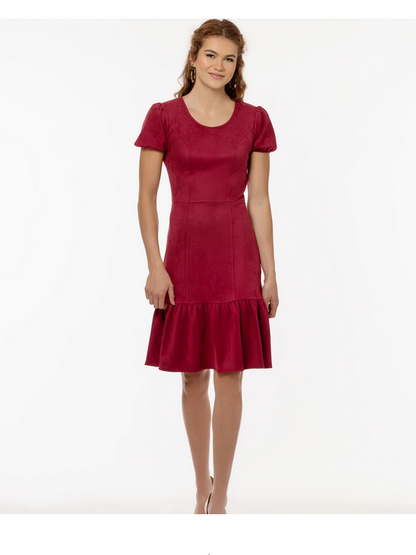 Butter Soft, Suede "Berry" Red, LAST ONE! Great Price! Maggy Day Dress SMALL (4/6) REMAINING!  Women's Apparel Office, Casual