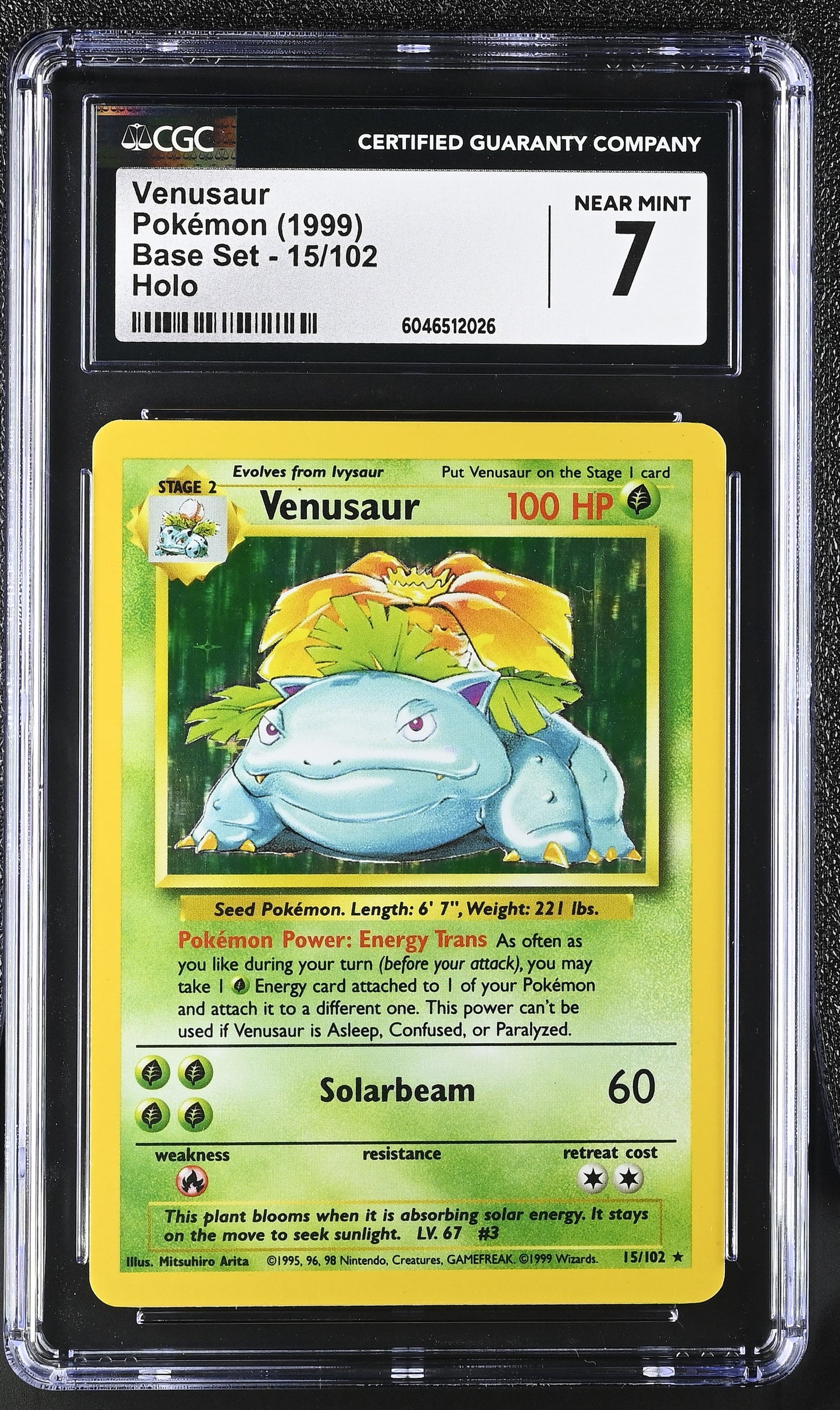Pokemon Venusaur (15/102) [Base Set Unlimited] Graded CGC 7 Near Mint
