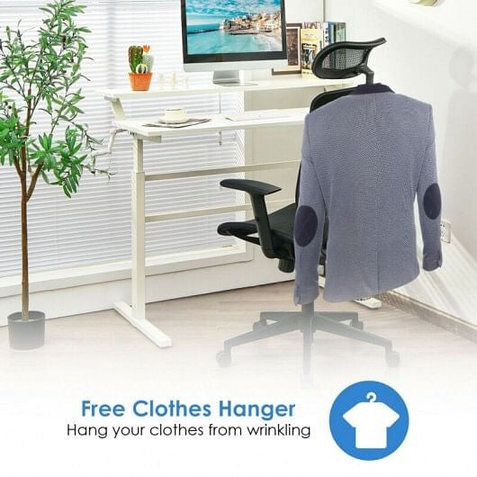 Height Adjustable Ergonomic High Back Mesh Office Chair with Hange-Black-4