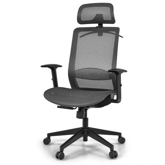 Height Adjustable Ergonomic High Back Mesh Office Chair with Hange-Black-1