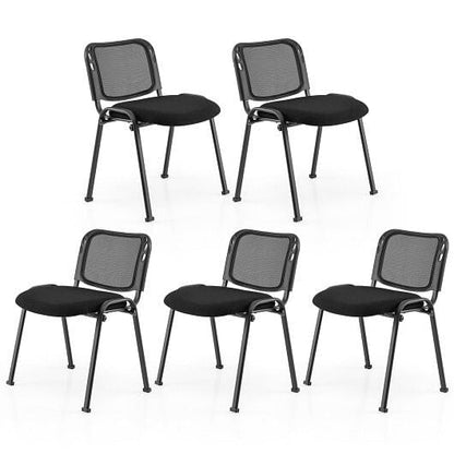 Set of 5 Stackable Conference Chairs with Mesh Back