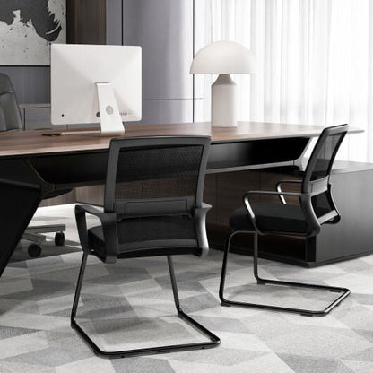 Office Guest Chair with Lumbar Support for Waiting Room-2 Pieces