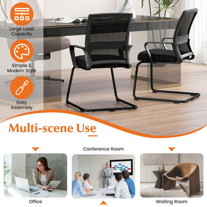 Office Guest Chair with Lumbar Support for Waiting Room-2 Pieces