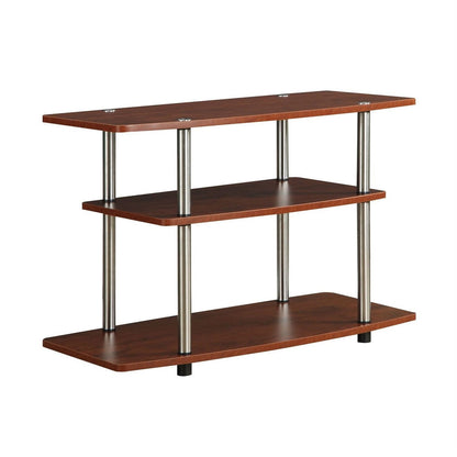 Modern Wood and Metal TV Stand in Cherry Brown Finish-2