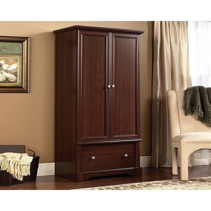 Rustic Cherry Drawer and Garment Rod Wardrobe Armoire-0