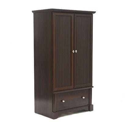 Rustic Cherry Drawer and Garment Rod Wardrobe Armoire-2