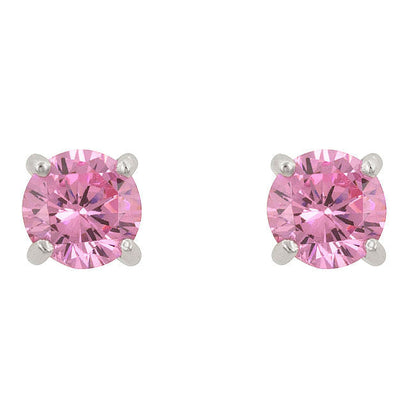 Pink Cubic Zirconia Stud Earrings-2