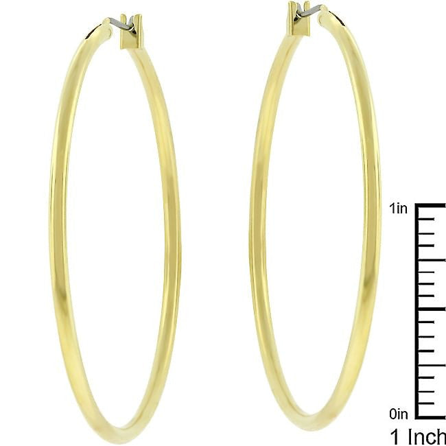 Large Golden Hoop Earrings-1
