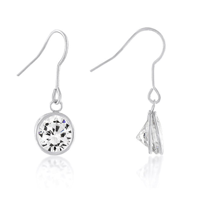 Bezel Solitaire Stud Earrings-0