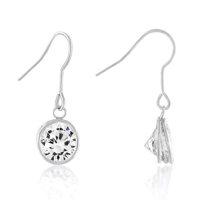 Bezel Solitaire Stud Earrings-0
