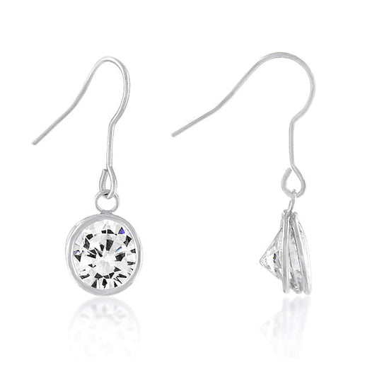 Bezel Solitaire Stud Earrings-0
