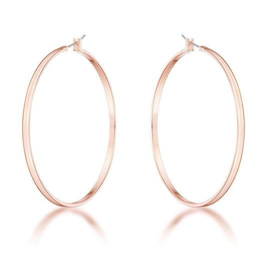 55mm Rose Gold Plated Classic Hoop Earrings-0