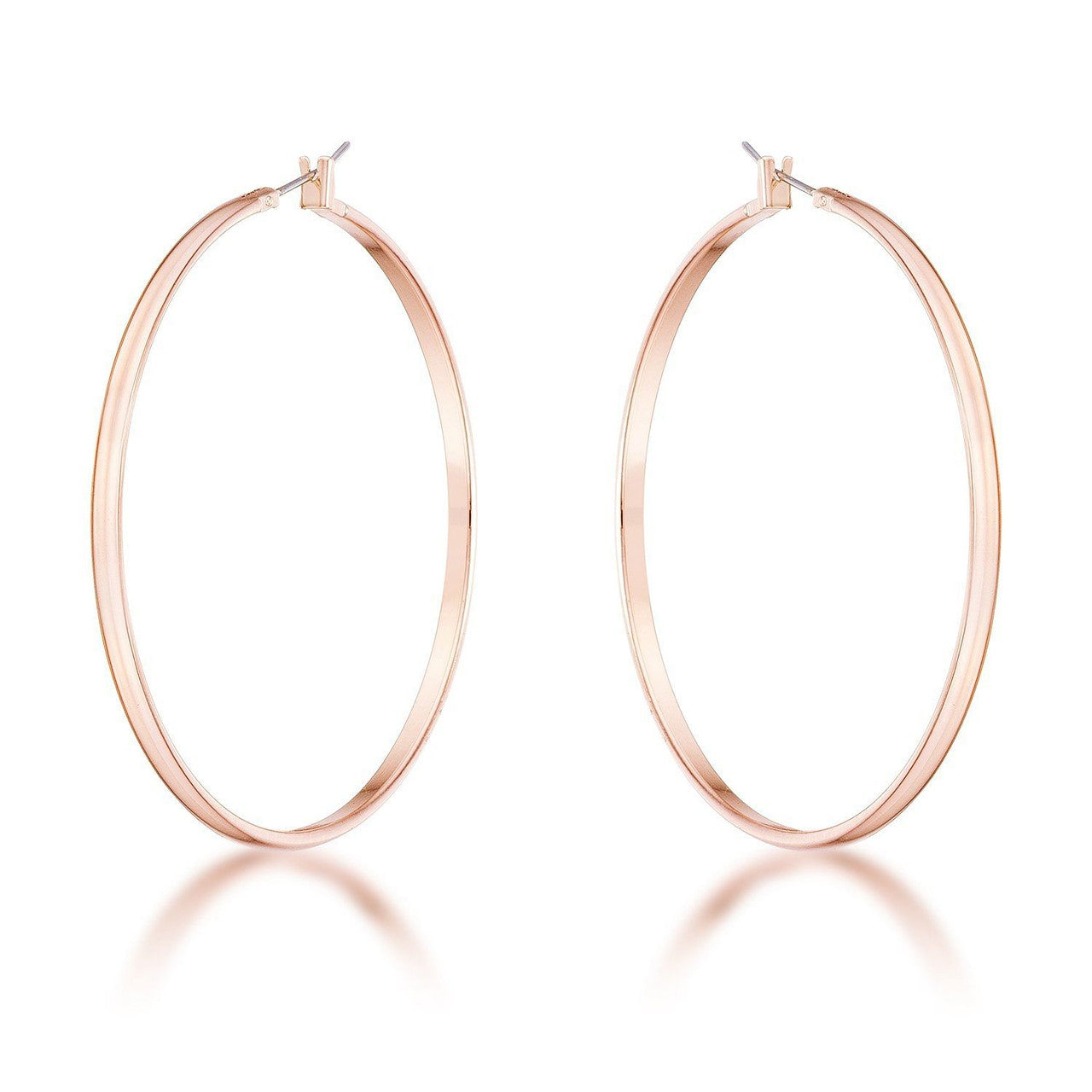 55mm Rose Gold Plated Classic Hoop Earrings-0