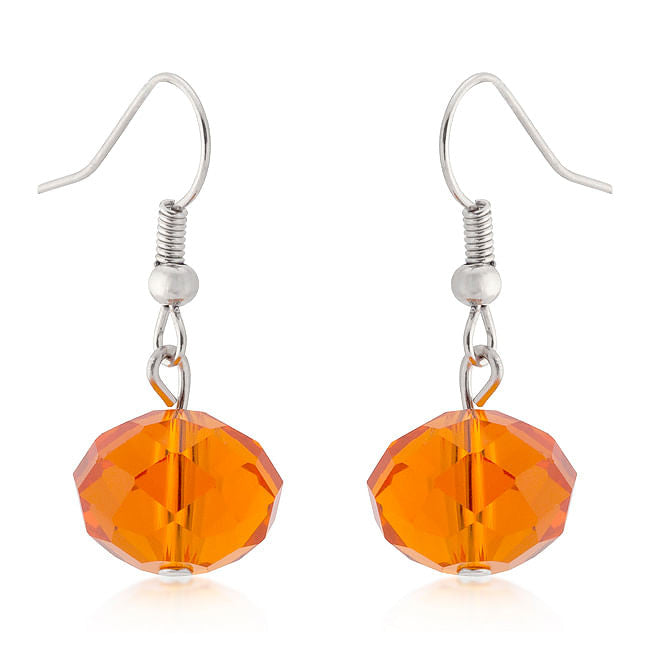 Orange Faceted Bead Earrings