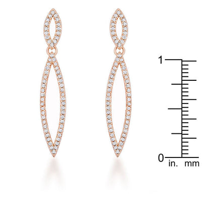Sara 1.2ct CZ Rose Gold Delicate Double Teardrop Drop Earrings-2